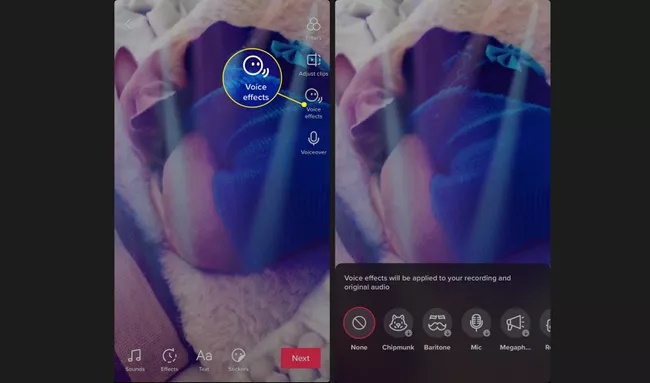 Voice Effects در تیک تاک