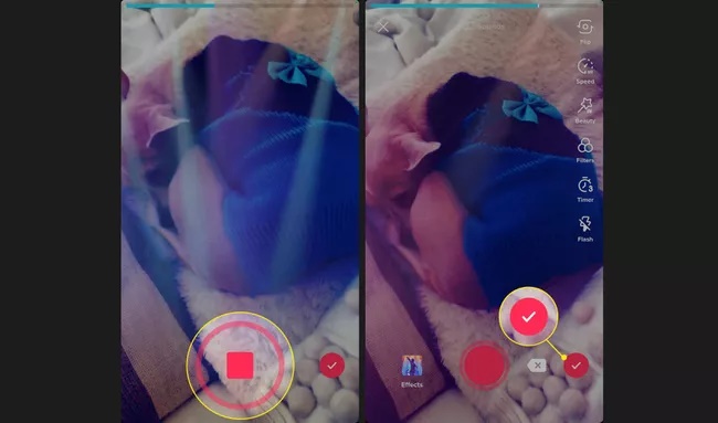 روی دکمه قرمز ضبط ضربه بزنید