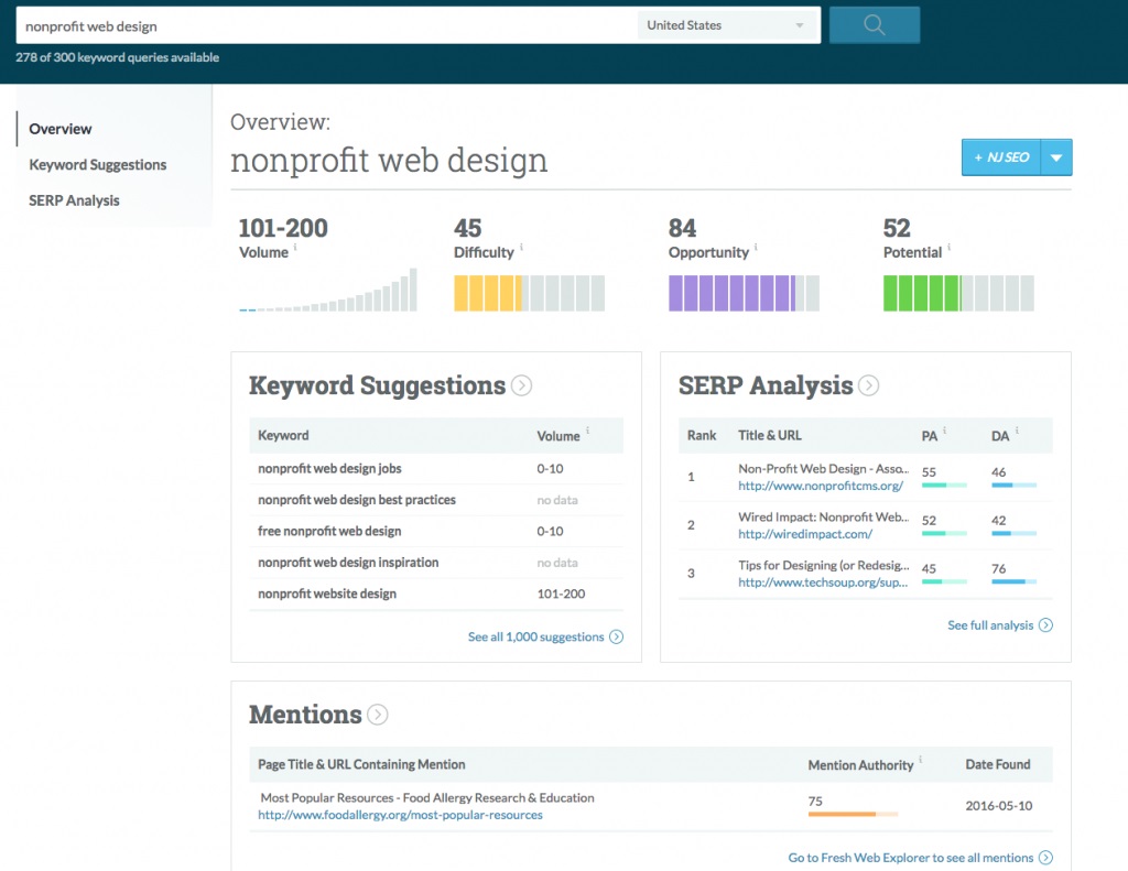 ابزار Moz Keyword Explorer